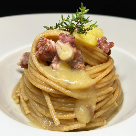 Spaghetti Integrali con Polpo e Patate.